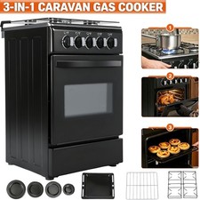 20" Free Standing Gas Stove Oven Range,4 Burner LPG Cooktop with 60L Oven