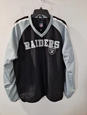 G-III Las Vegas Raiders NFL Pullover Windbreaker Jacket Black Silver Men XL