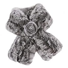 BOONJOVIA Women's Genuine Chinchilla Fur Scarf Luxury Winter Fur Scarves Wraps