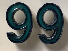 Vintage Alte Hausnummer 99 Bay Keramik Bodo Mans 70er Jahre midcentury Nummer
