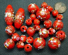 Collier Perles Murano Ancien Antique Wedding Cake Venetian Glass Bead Necklace