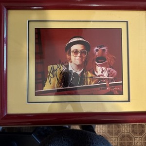 Framed Elton  John Signed 8x10 Photo Reprint /w Floyd Pepper Muppets Collectible