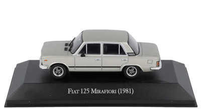 Fiat 125 Mirafiori (1981) Argentina Car Model Toy Grey Diecast Salvat 1:43 Scale