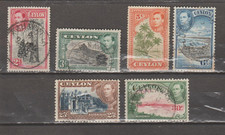 EMISIÓN POSTAL CEILÁN, SELLOS DEFINITIVOS USADOS, 1938 EN ADELANTE ERA KGV1,