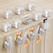 12Pack Rotatable Cord Organizer,Spring Cable Clips Desk Cable Management Cord Ho