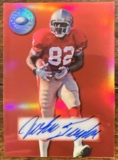 San Francisco 49ers John Taylor Leaf Platinum Red Prizm Autograph #2/3