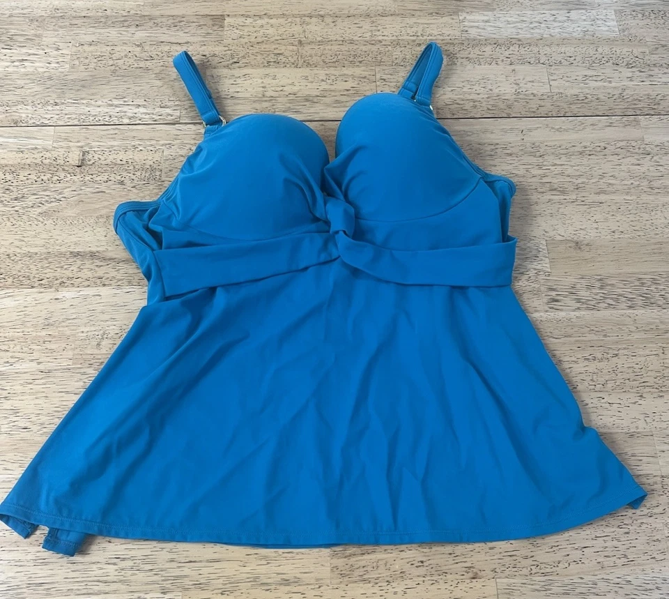 Top Tankini Lane Bryant Azul Teal 42C Nuevo Con Etiquetas Sujetador con Aros Acolchado  Foto 2 de 4