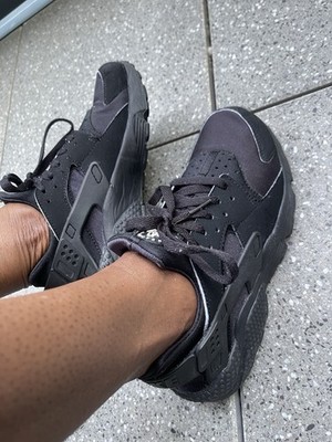 Nike Huarache Run GS Sneaker, Größe 38.Schwarz