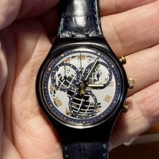 Vintage Swatch Chrono TIMELESS ZONE SCN104 1991 World Map Dial Box & Papers