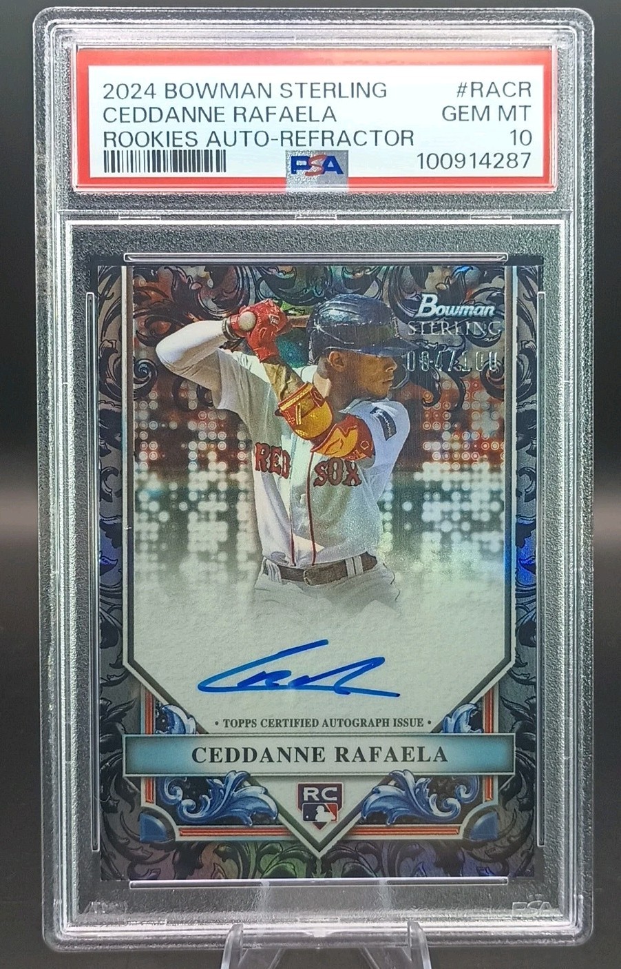 2024 Bowman Sterling Baseball #RACR Ceddanne Rafaela Rookie Auto /100 PSA 10 GM