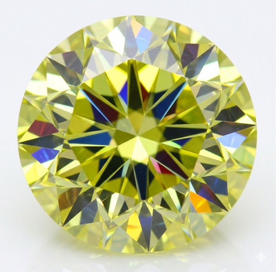 0.14 Karat Canary Yellow VVS2 Rund Schliff Natürlich Enhanced Diamant 3.36mm