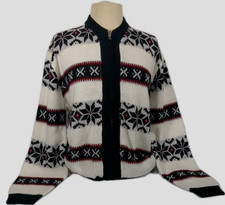 Orlon Campus cardigan sweater women size medium winter nordic vtg made in USA
