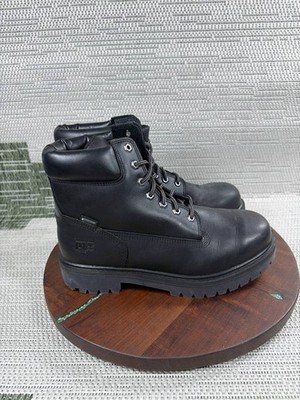 Timberland Pro Boot Men Size 10.5 M Direct Attach Soft Toe Black Leather MaxTRAX