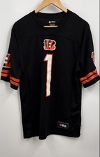 NFL Team Apparel Men's Black Cincinnati Bengals Ja'Marr Chase #1 Jersey Size S