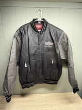 STREET MACHINES LIFE MEMBER BLACK AND GRAY LEATHER JACKET EXCLUSIVE MENS LARGE