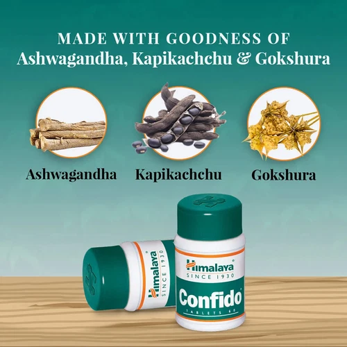 Confido by Himalaya for Super men wellness Pack (60 tablets) , Long Exp