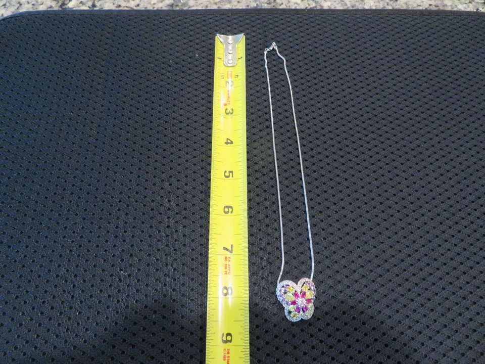 Colgante de plata esterlina 925 Granate Peridoto Amatista Cuarzo limón Piedras preciosas 16 en cadena Foto 3 de 4