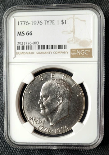 1976 TYPE 1 Eisenhower Dollar NGC MS 66  $1 Coin MS66 / 2,464 Registry Points