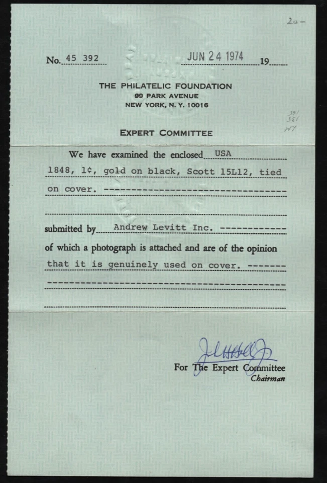 Blood's City Despatch, Philadelphia Scott 15L12 on ladies cover PF Cert - Image 4 of 4