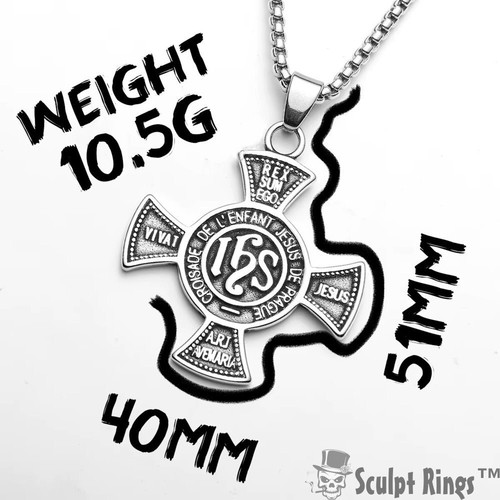 Sculpt Rings™ Sacred Crusade Cross Necklace – Stainless Steel Religious Pendant - Picture 7 of 11