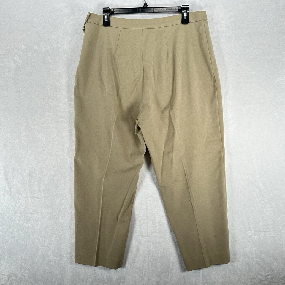 Pantalones Marina Rinaldi Mujer 2XL Beige Lana Virgen Cónicos Hechos en Italia Mínimos Foto 3 de 4