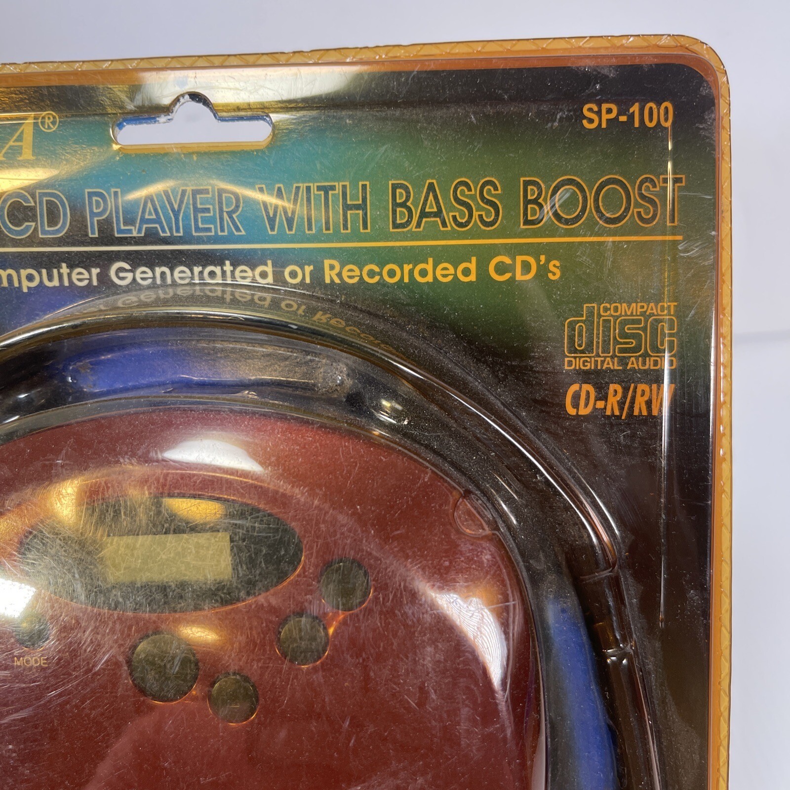 Spectra Personal CD Player With Bass Boost SP-100 NIP VTG red headphones walkman