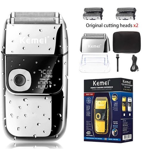 Rasoio Professionale Elettrico Ricarica USB Metallo Moderno Multicolore Viso LED - Foto 27 di 27