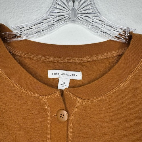 Camisa Henley de manga larga naranja quemada Free Assembly “Brown Brick” para mujer talla XL - Imagen 5 de 6