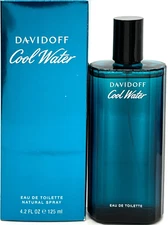 DAVIDOFF COOL WATER EAU DE TOILETTE SPRAY FOR MEN 4.2 Oz / 125 ml BRAND NEW!!!