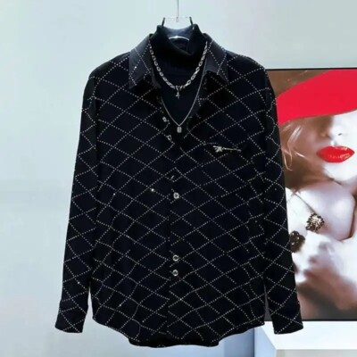 Men Luxury Trendy Starry Sky Long Sleeve Casual Loose Button Down Fashion Shirt