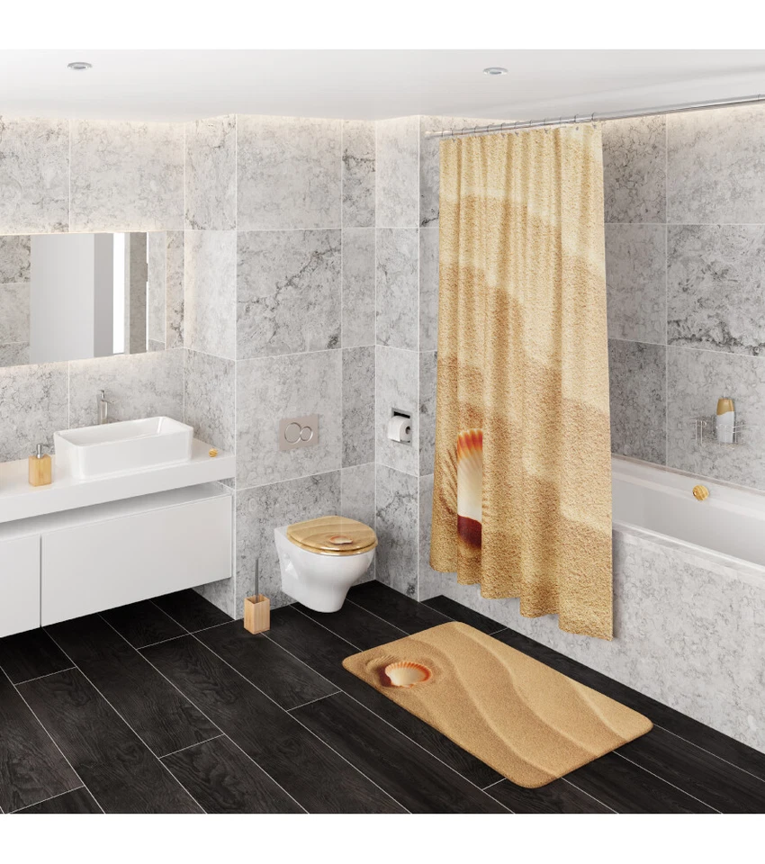 BADTEPPICH BADVORLEGER BADEMATTE BADETEPPICH BADMATTE BADEZIMMERTEPPICH CLAM - Bild 2 von 4