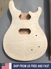 Quilted Maple Guitar Body Mahogany Wood Set In Heel Maple Cap HH Pickups Parts