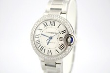 CARTIER BALLON BLEU 33MM STAINLESS AUTOMATIC DIAMOND ENCRUSTED WATCH WSBB0044 5