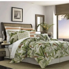 New Tommy Bahama Palmiers Tropical King Comforter Set 4Pc