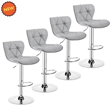 Taburetes De Bar Bancos Para Barra De Cocina Sillas Barstools Gray Set of 4 NEW