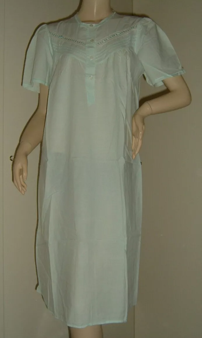 VINTAGE CAMICIA DA NOTTE COTONE VERDINO BOGLIETTI TAGLIA GRANDE SEXY LINGERIE