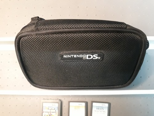 Nintendo DS Soft Zip Travel Case black and super mario bros game and brain train - Picture 3 of 5