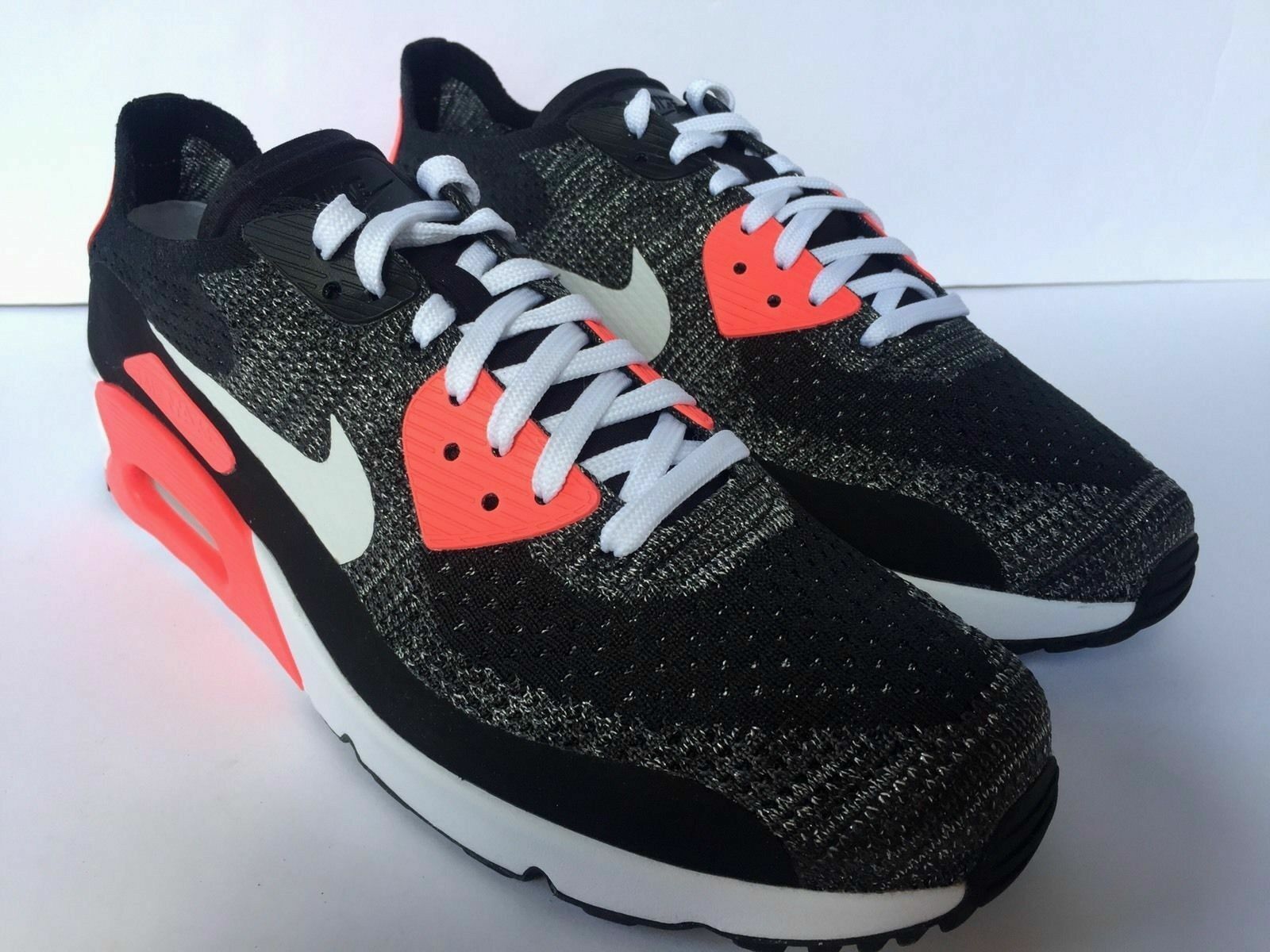 NIKE ID AIR MAX 90 ULTRA Flyknit Crimson Infrared BLACK WHITE Men 10.5 Shoes image 6