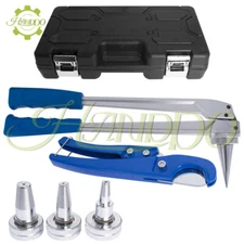 Expansion Heads Cutting Plier PEX Tube Expander Tool Kit With 1/2" 3/4" 1"
