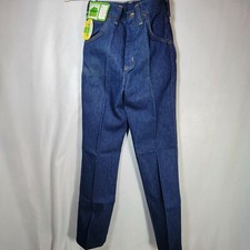 1970s NOS NWT Wrangler Girls' Dark Denim Jeans Straight Leg Size 8 Regular