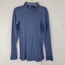 KUHL Womens Shirt SMALL Akkomplice BLUE Half Zip Baselayer Outdoor Lightweight