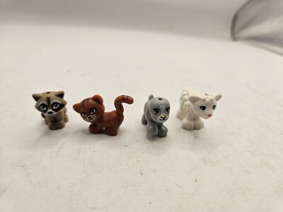 Lego Friends Animals White Lamb Gray Dog Orange Cat Brown Racoon Used Condition 