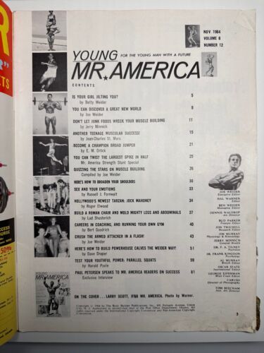 Young Mr. America Bodybuilding Magazine - NOVEMBER & OCTOBER 1964 - LARRY SCOTT - Picture 2 of 6