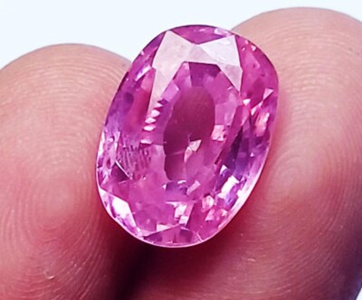 9.85 Ct Natural Pink Sapphire Certified Oval Shape Loose Gemstone