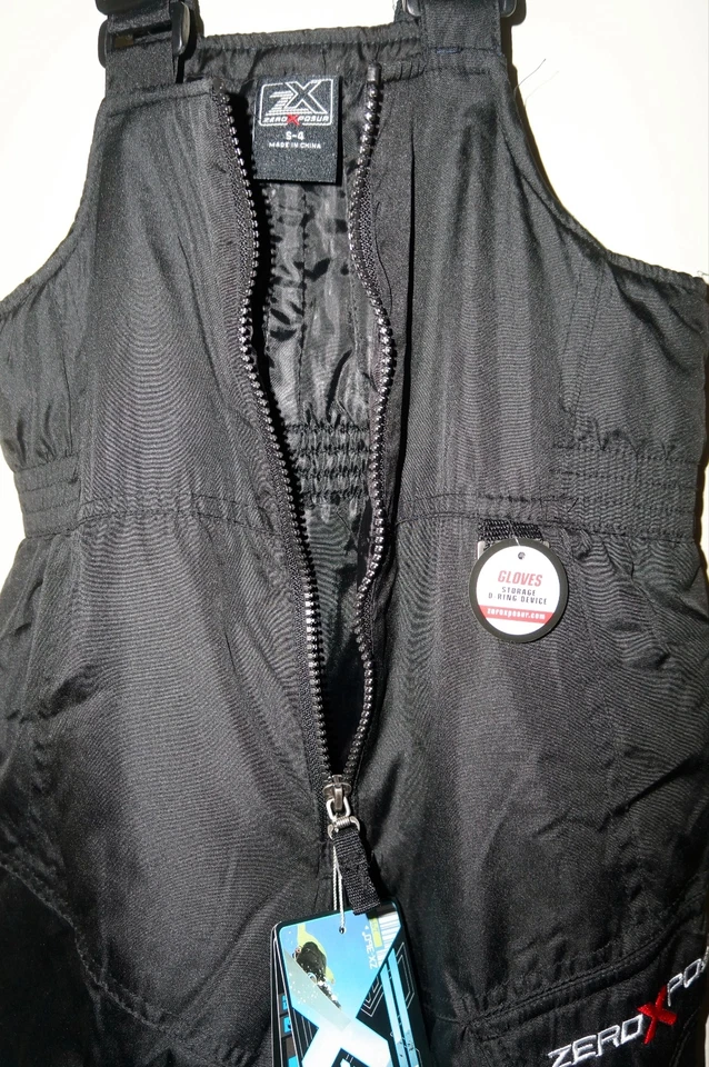 ZeroXPosur Boy's Snow Bib Pants Snowsuit Skisuit Winter BLACK Size S (4) NWT - Image 3 of 4