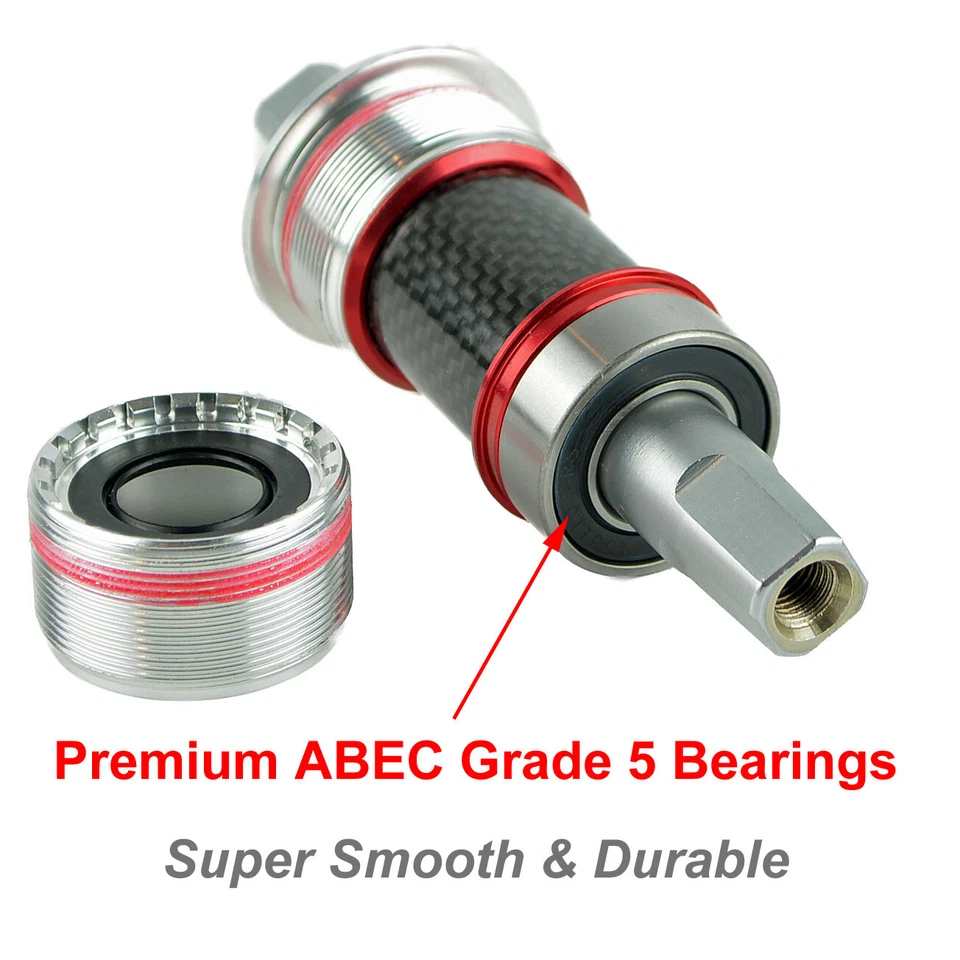 OMNI Racer ISO Square Taper Steel Bottom Bracket Record Chorus Centaur: 68x111mm - Image 3 of 4