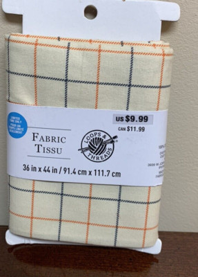 New - Loops & Threads Fabric - 36'' x 44'' - Halloween Scarecrow Fall Autumn Plaid