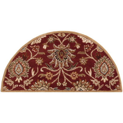 2x4 Fireplace Hearth Fire Resistant Wool Plush Burgundy Area Rug