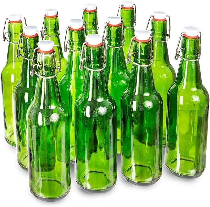 Grolsch Premium Lager Beer Green Bottle Swing Top Labeled Empty Holland