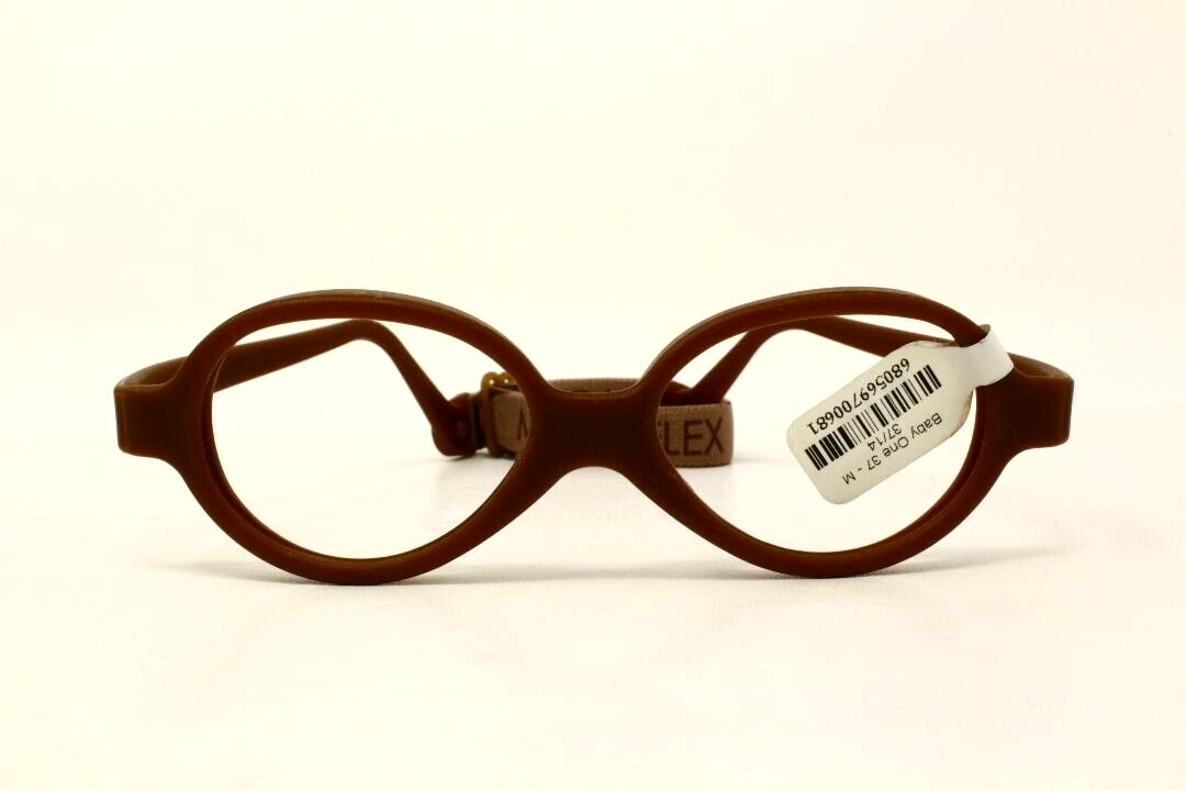 Miraflex Baby One Dark Brown Authentic Eyeglasses 37-14-117 Miraflex Baby One 37 Kids Eyeglass Frames B1 MM Dark Brown  main image 3
